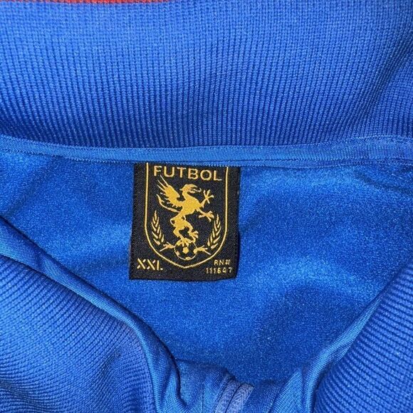 Futbol Italia Jacket Blue Activewear Unisex Zip Pockets Italy Soccer Size XXL - Picture 4 of 8